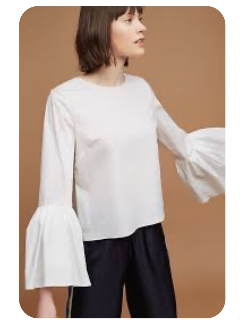Style Mafia White Bell-Sleeve Top size Small NWOT